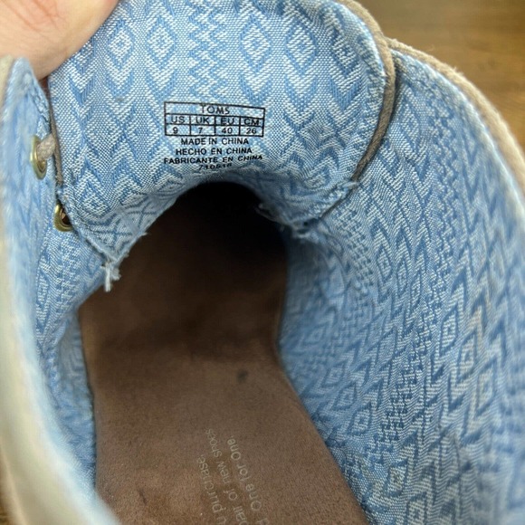 TOMS Boots Womens 9 Tan Suede‎ Desert Wedge Ankle Booties Lace Up Casual Shoes - Picture 12 of 12